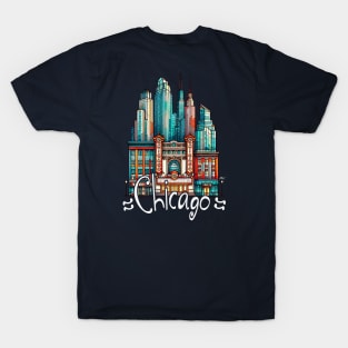 Vibrant Chicago Theater Graphic Tee | Gift for Chicago Lover | Dark T-Shirt